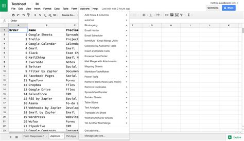 Using Add-ons in Google Sheets