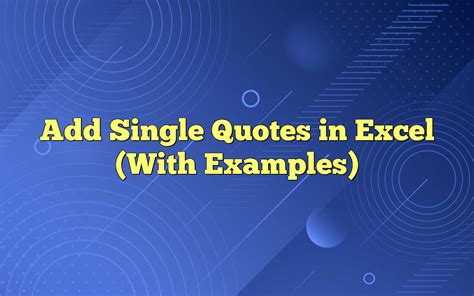 Adding single quotes in Excel