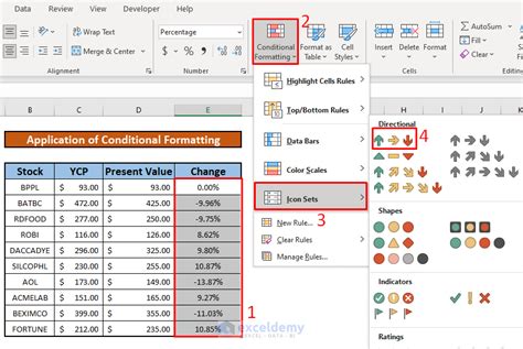 Add Up/Down Arrows in Excel