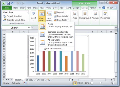 Adding a chart title in Excel