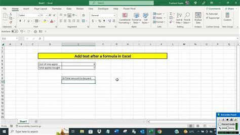 Adding Formulas and Functions