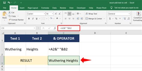 Adding text to cell in Excel