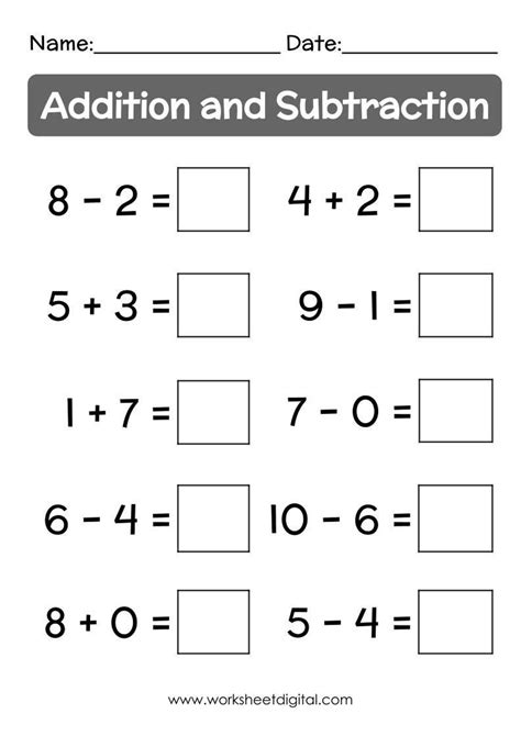 Addition and Subtraction Worksheets