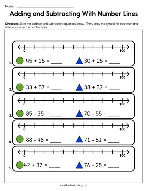 Addition and subtraction on a number line