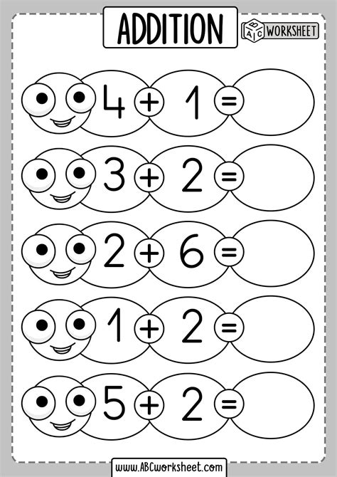 Addition worksheets for kindergarten