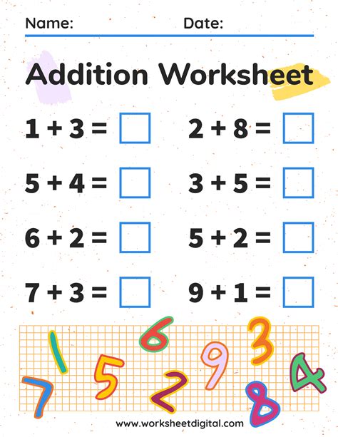 Addition worksheets for kindergarten fun