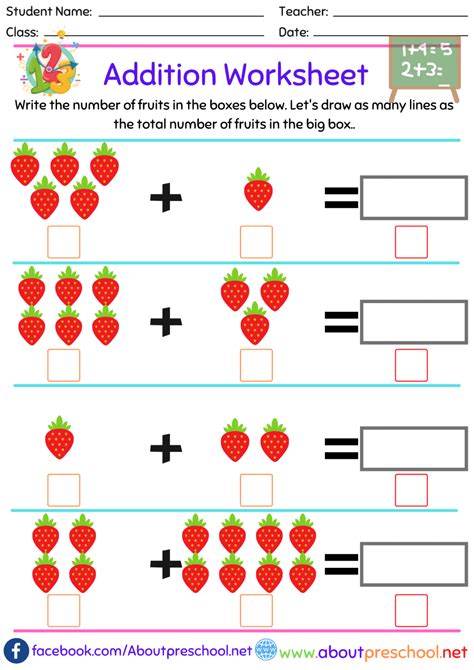 Free Printable Math Addition Worksheets For Kindergarten Kids