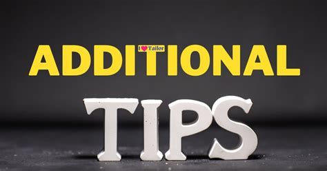 Additional tips and considerations