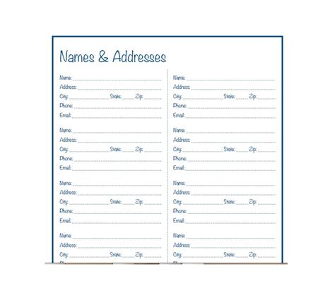 Address Book Template 2