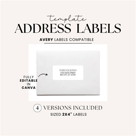 Address Label Template Canva