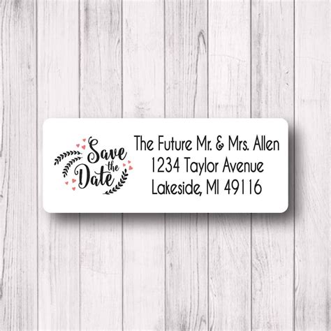 Address Label Template for Wedding Save the Date