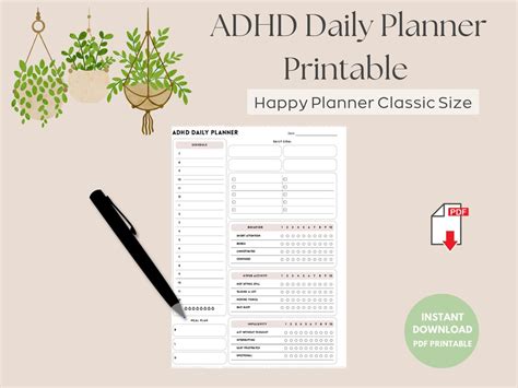 ADHD Daily Planner Printable