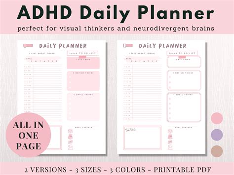 ADHD Daily Planner Printable