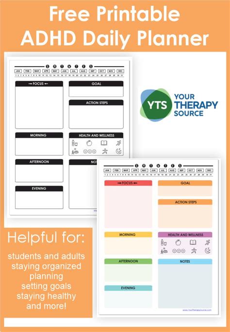 ADHD Daily Planner Template