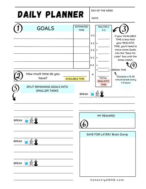 ADHD Goal Setting Template