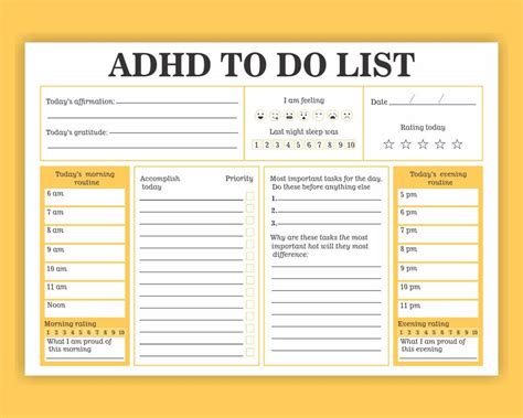 ADHD Organization Template