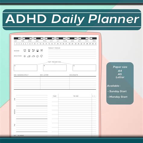 ADHD Planner Pages Printable