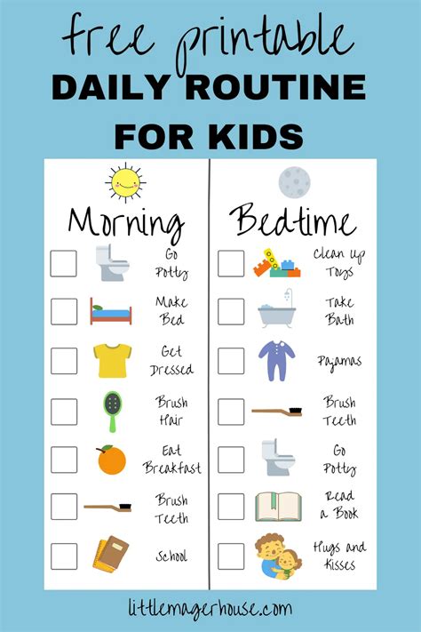 ADHD Routine Charts for Kids Free Printable