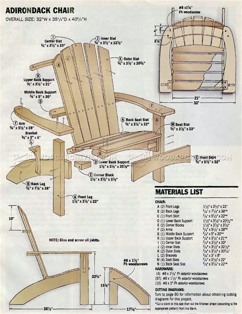 Adirondack chair with ottoman plan