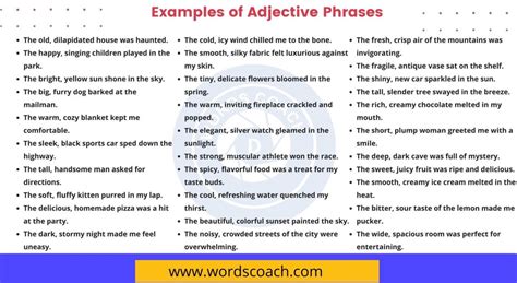 Adjectives and Phrases for Acrostic Poem