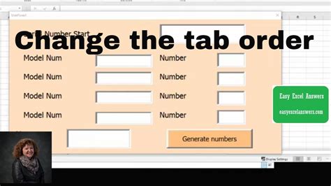 Adjusting the Tab Order