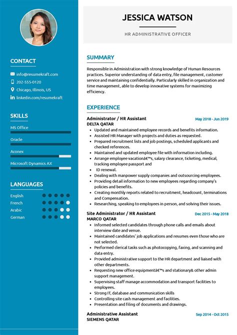 Admin Resume Template Design Format