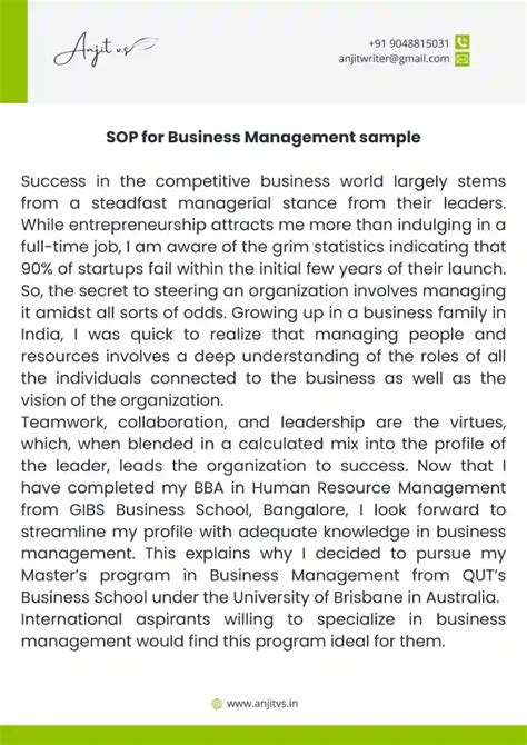 Administration and Business Management Examples