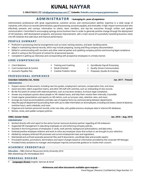 Administration Resume Template Gallery 10