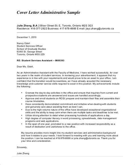 Administrative Cover Letter Template 9