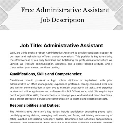 Administrative Jobs Description Template