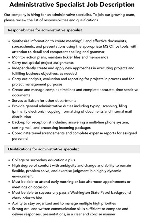 Administrative Specialist Definition, Roles, and Responsibilities