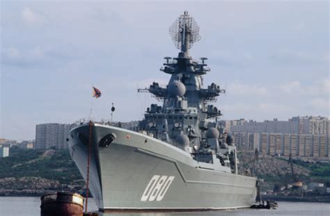 The Admiral Nakhimov participating in a military exercise