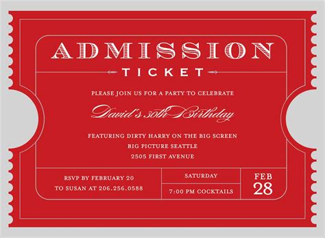 Admission Ticket Template