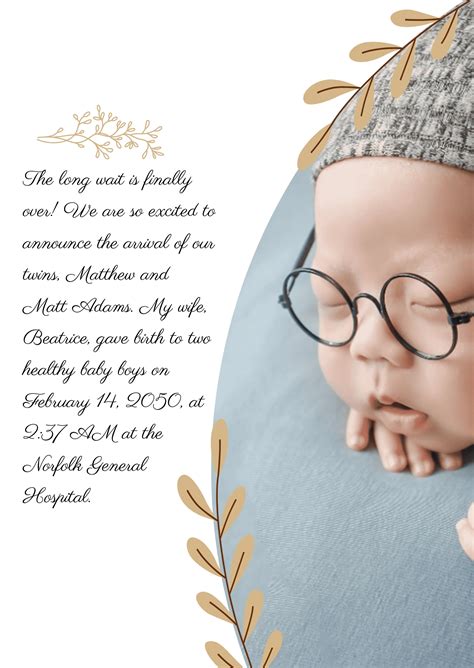 Adobe Illustrator baby birth announcement templates