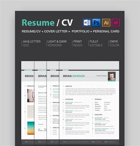 Adobe Illustrator Resume Template