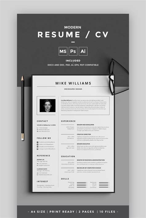 Adobe Illustrator Resume Template