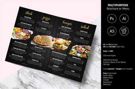 Adobe InDesign menu templates