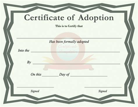 Adoption Certificate Template 1