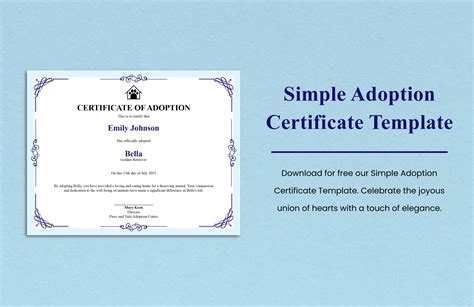 Adoption certificate template