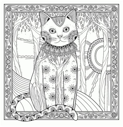 Adult cat coloring pages