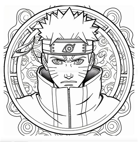 Adult coloring pages for Naruto fans