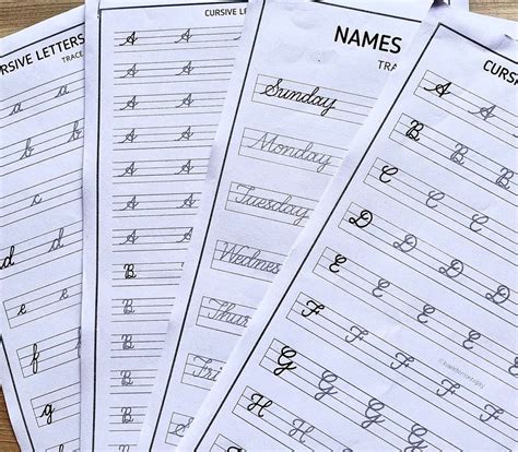 Cursive practice sheets for adults