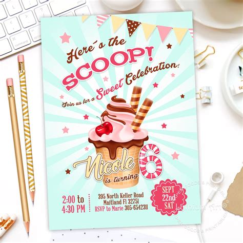 Adult Ice Cream Party Invitations