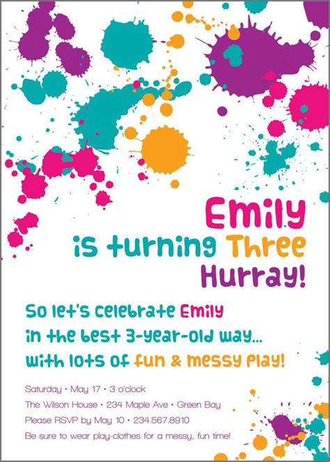 Adult Messy Party Invitation