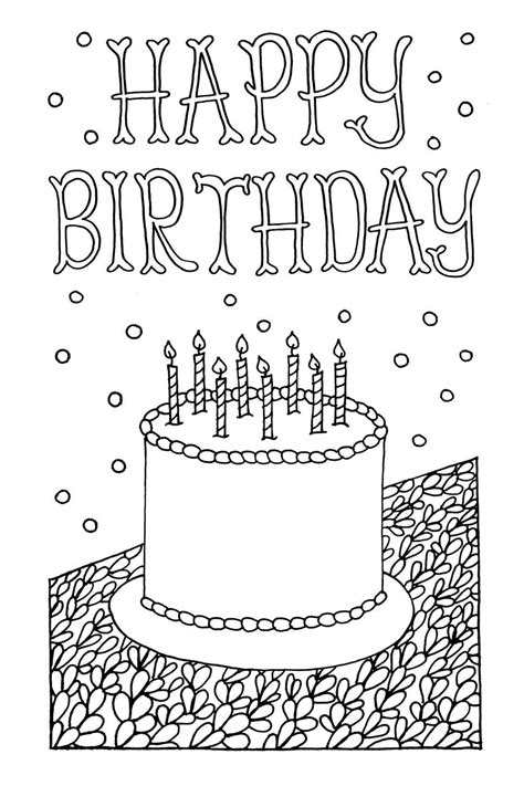 Adult Printable Coloring Birthday Cards