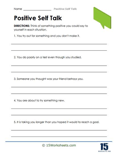 Adult Self-Talk Worksheet