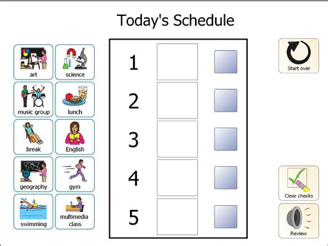 Adult Visual Schedule Template Example