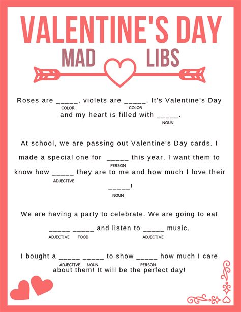 Adults' Valentine's Day Mad Libs Fun