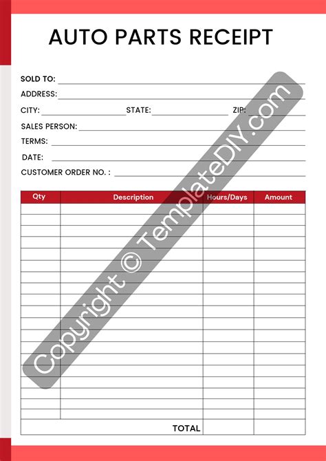 Advance Auto Parts Receipt Template 1