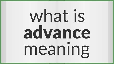 Advance meaning